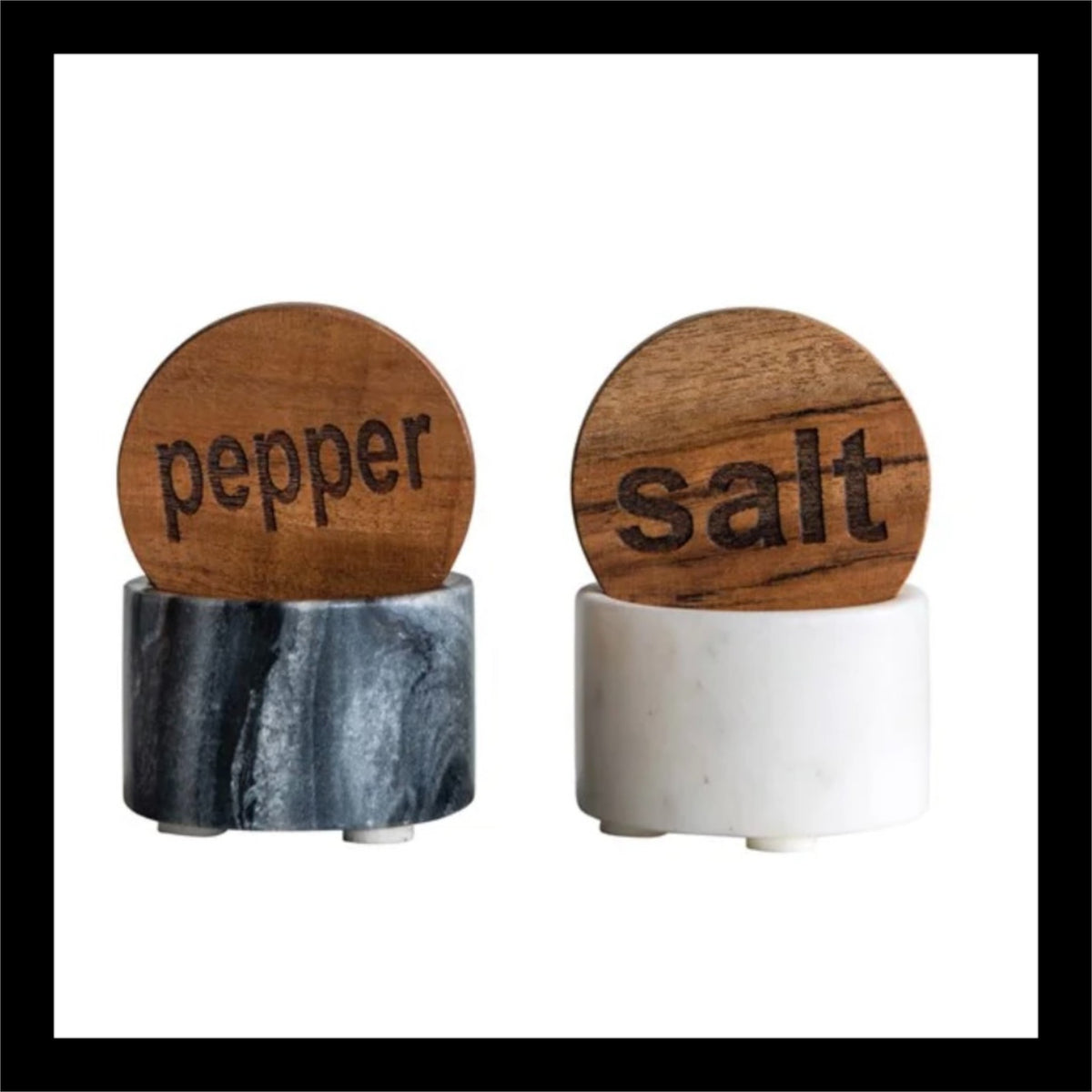 2.5-Inch Round Marble Salt & Pepper Set – Modern Kitchen Essentials
