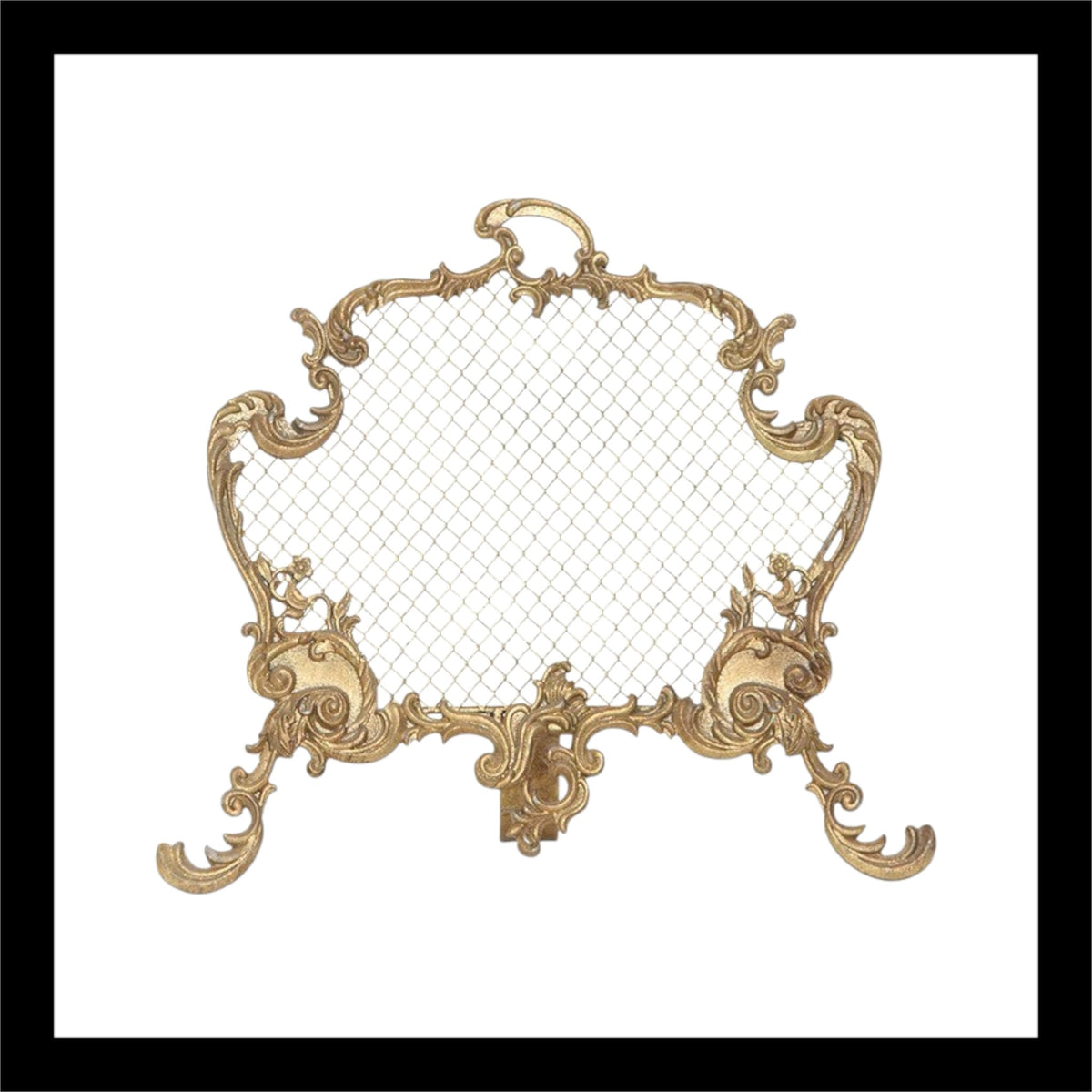 A beautifully crafted vintage-style pewter jewelry holder with an ornate, baroque-inspired frame. Features a mesh grid for displaying earrings and accessories. Sturdy stand with intricate detailing, perfect for vanity or dresser decor. Measures 9.75" W x 2.75" D x 8.5" H.