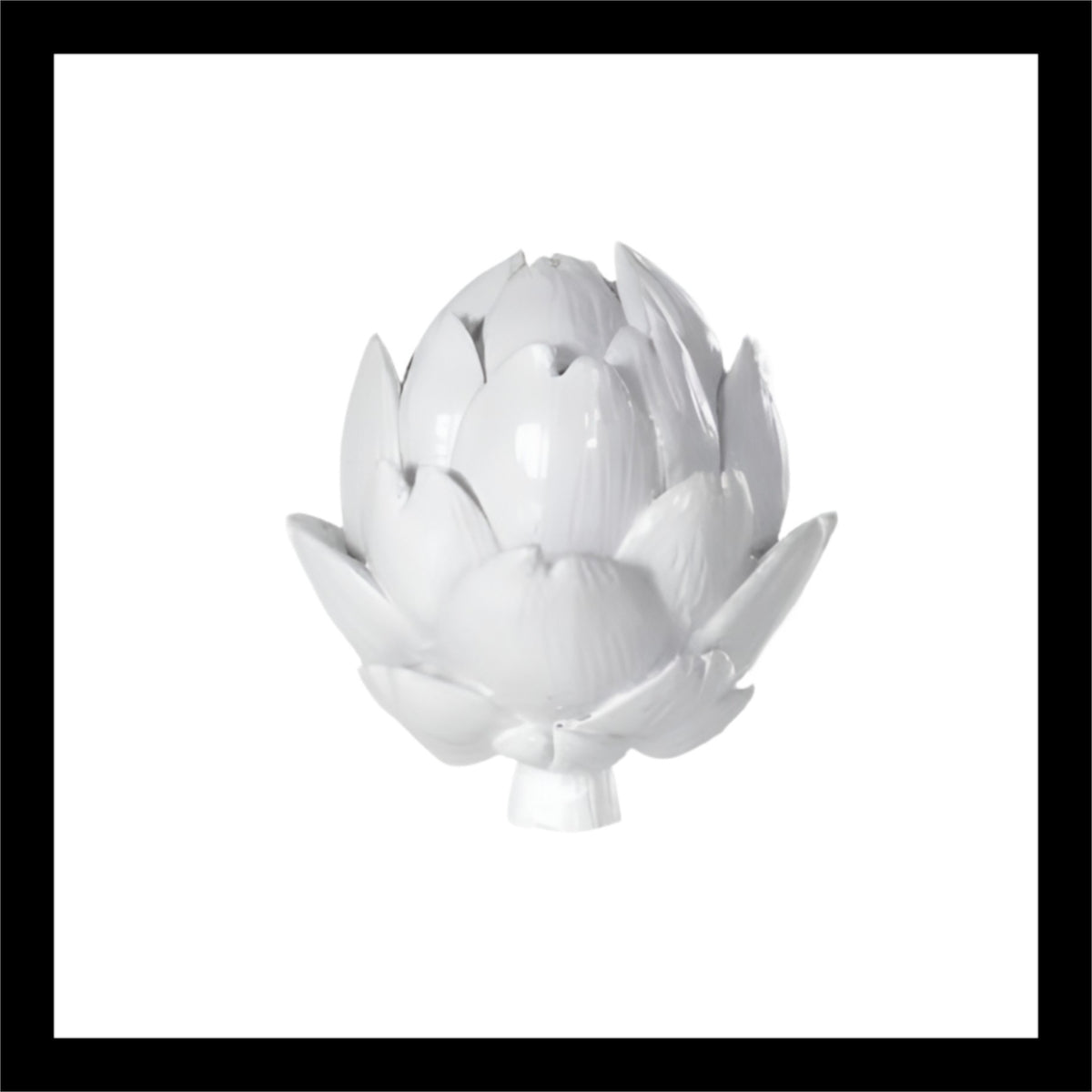 Glossy White Ceramic Artichoke – Modern Home Decor Accent