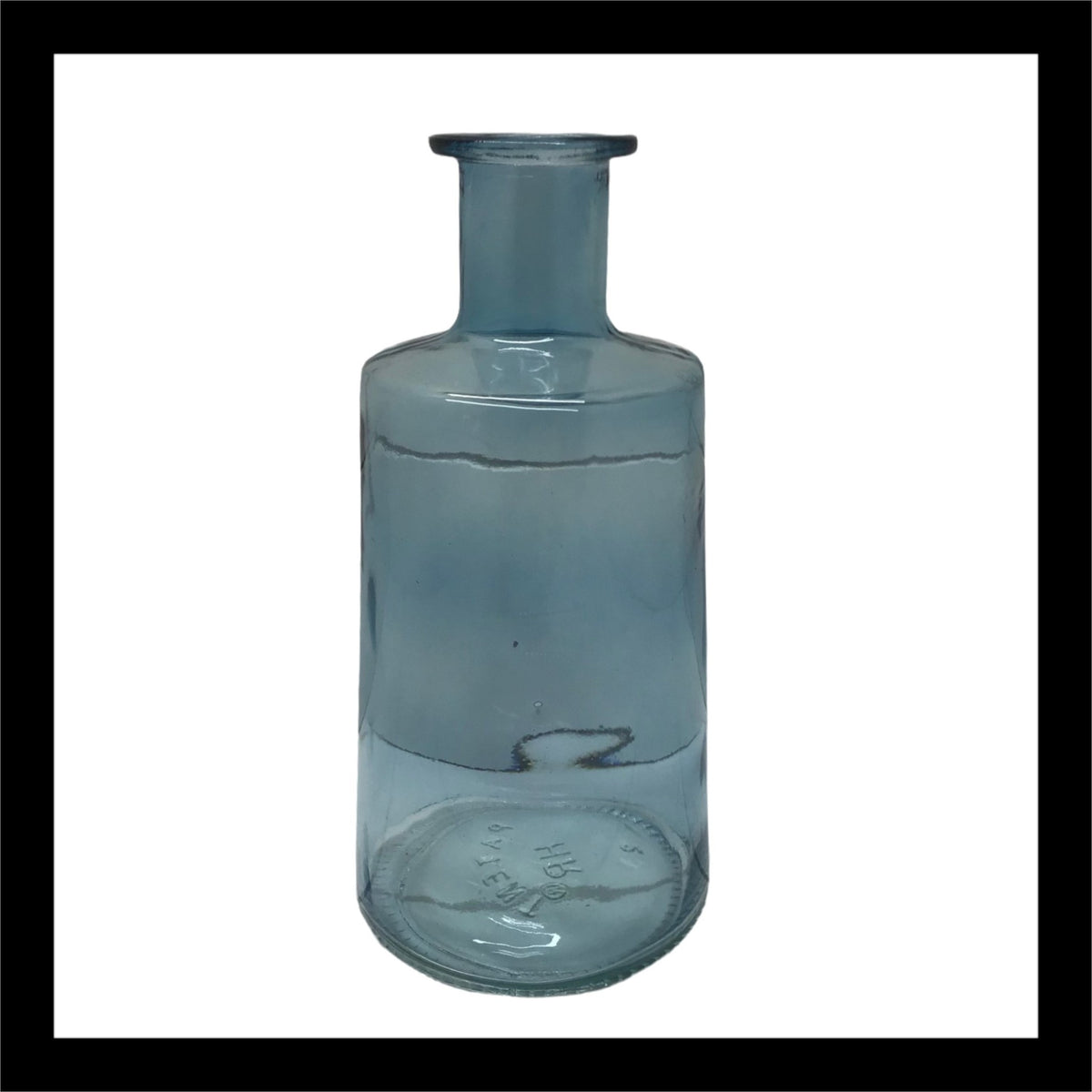 9.5in Blue Glass Bottle – Elegant Accent for Floral Arrangements & Decor