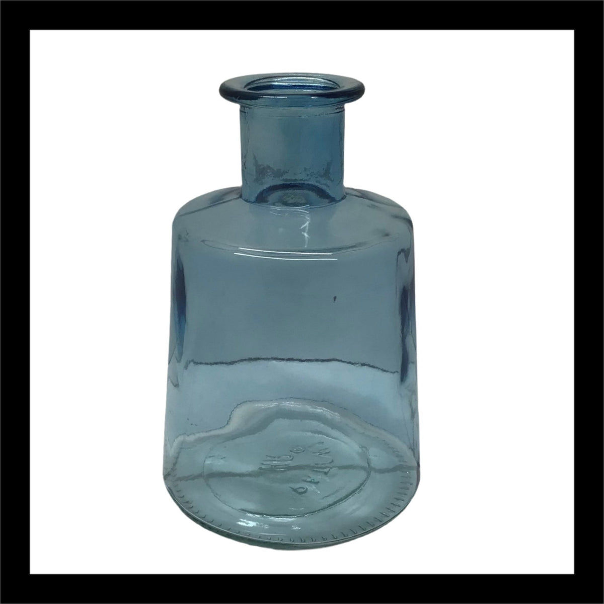 7in Blue Glass Bottle – Stylish Accent for Decor & Floral Displays