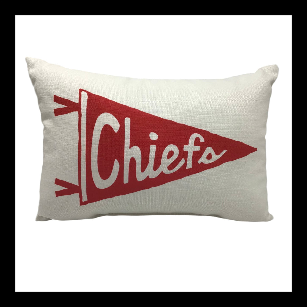 Chiefs Pennant Pillow with Red Piping – 20x14 Inch Throw Pillow