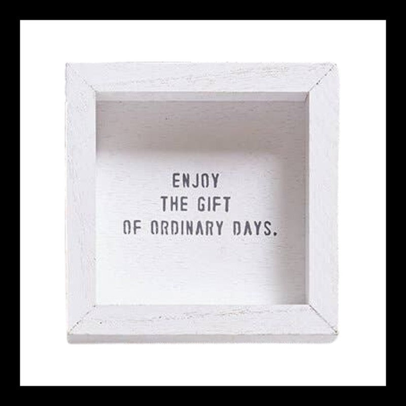 Enjoy The Gift Shadowbox Sign