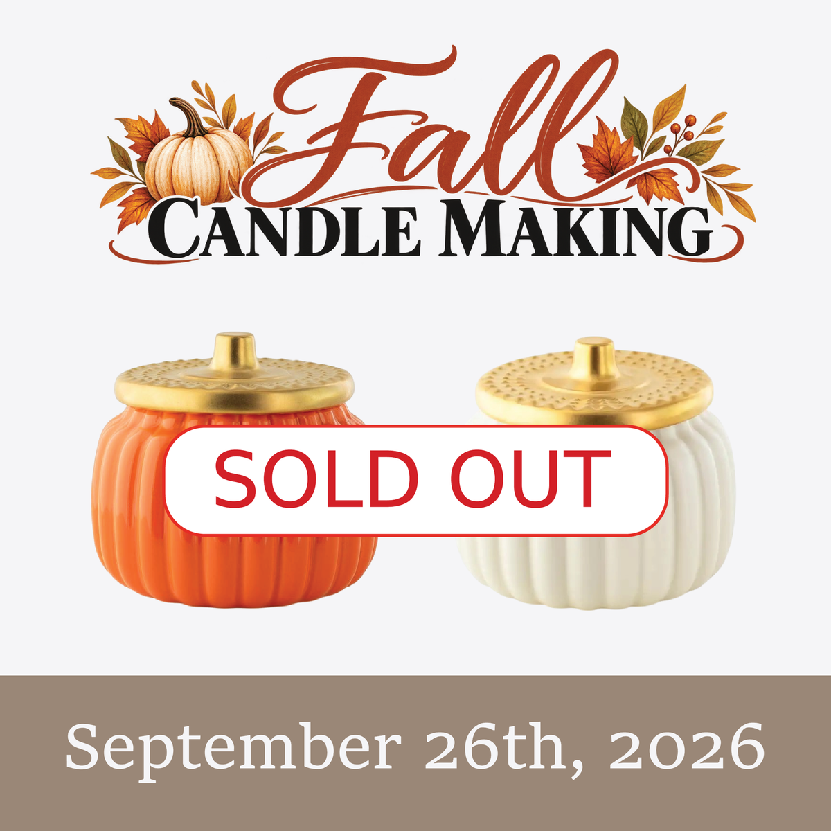 September 26 Fall Candle Making Experience at Paisley Candle & Home in Kearney Missouri featuring ceramic pumpkin candles