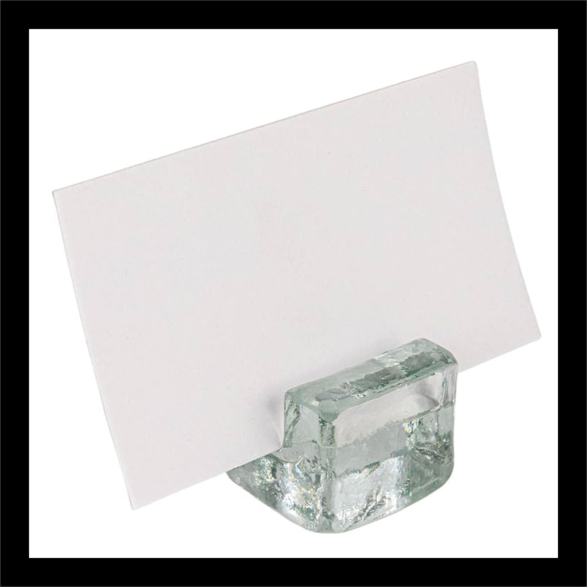 Elegant Glass Photo & Card Holders – Set of 6 with Paper Cards