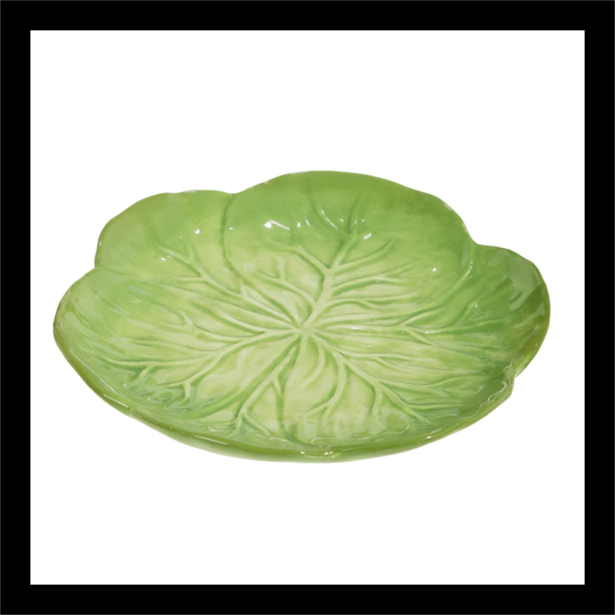 Green Cabbage Leaf Tray – Decorative Ceramic Serve Ware