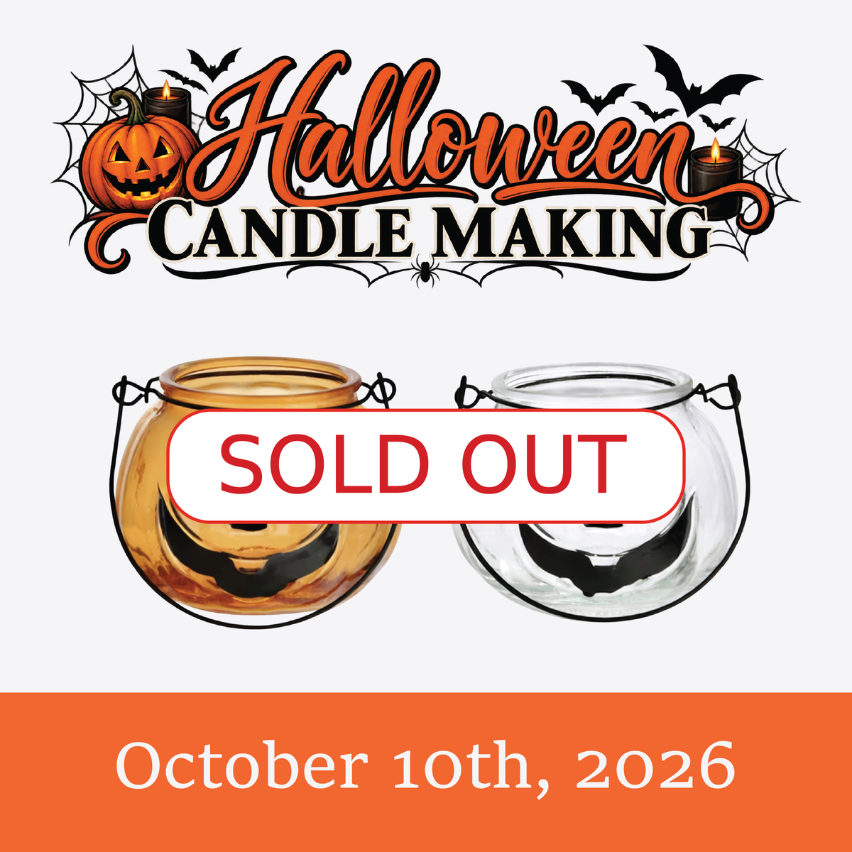 Halloween Candle Making Experience October 10 at Paisley Candle & Home in Kearney Missouri featuring Jack-O'-Lantern candles