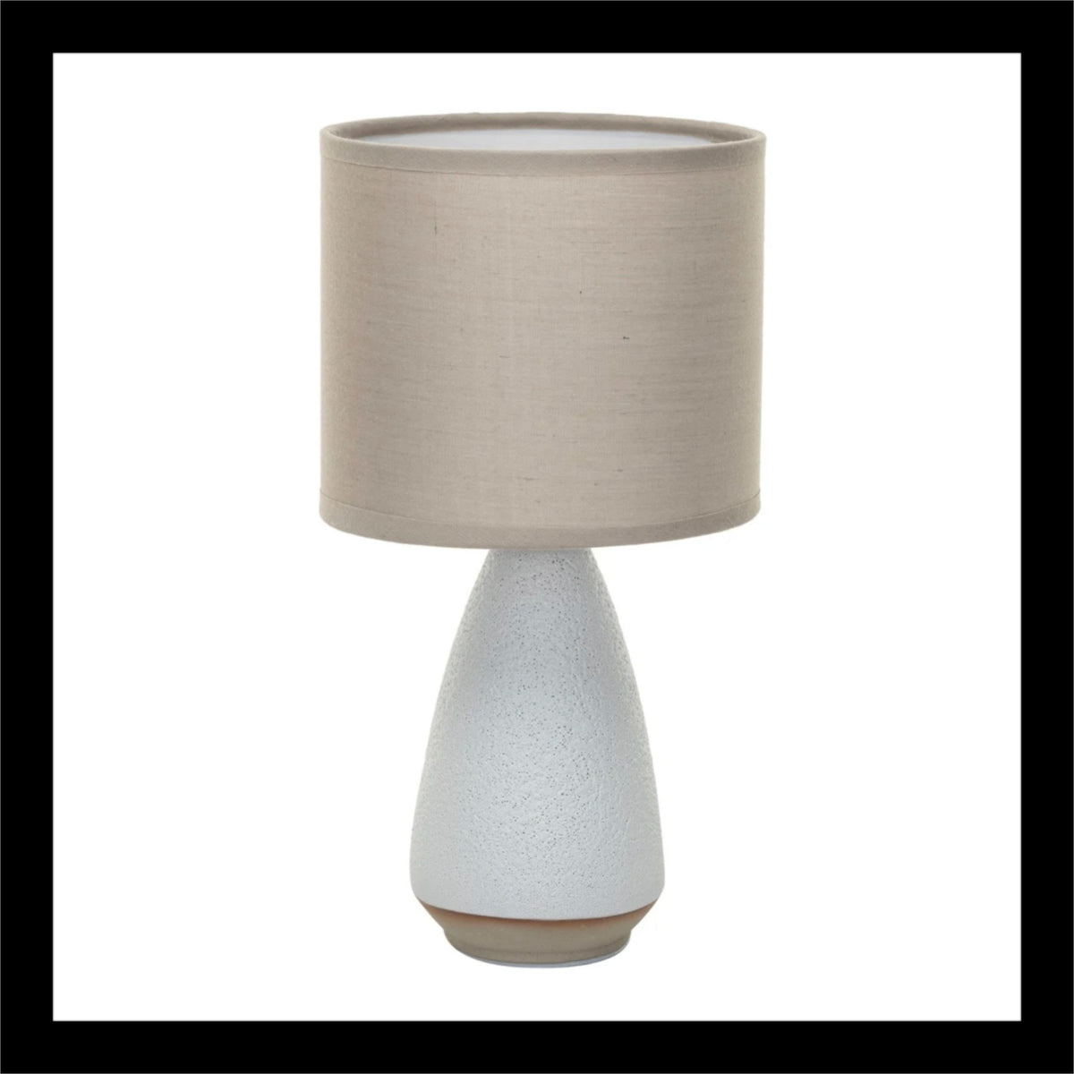 Stoneware and Linen Table Lamp – Modern Minimalist Lighting