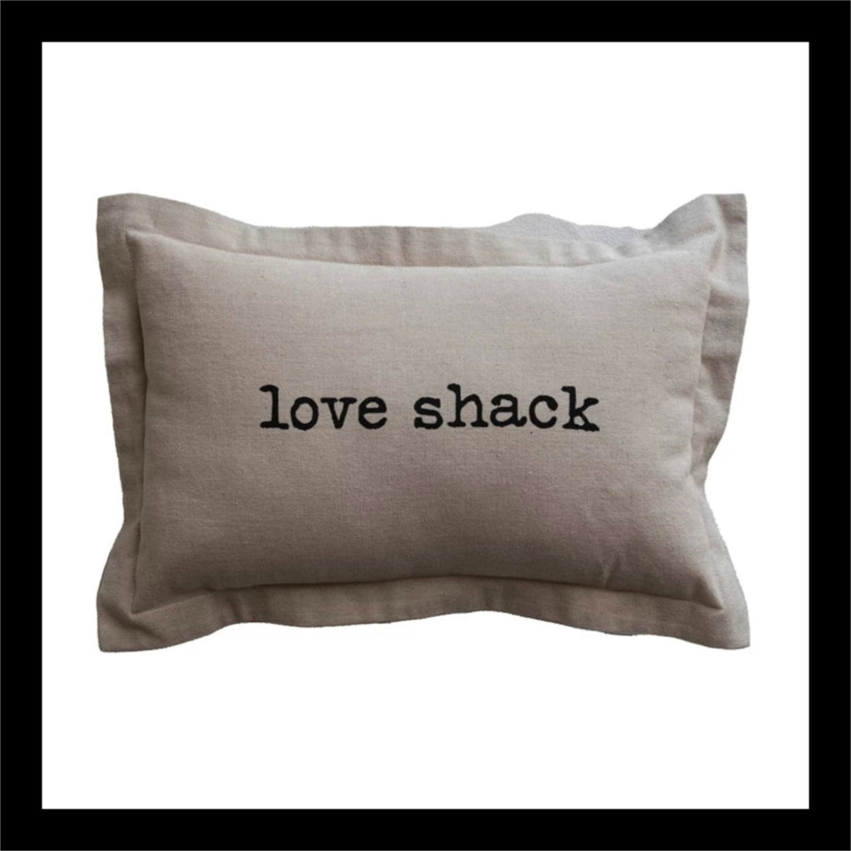 Chambray 'Love Shack' Pillow – 14 x 9 Inch Decorative Accent