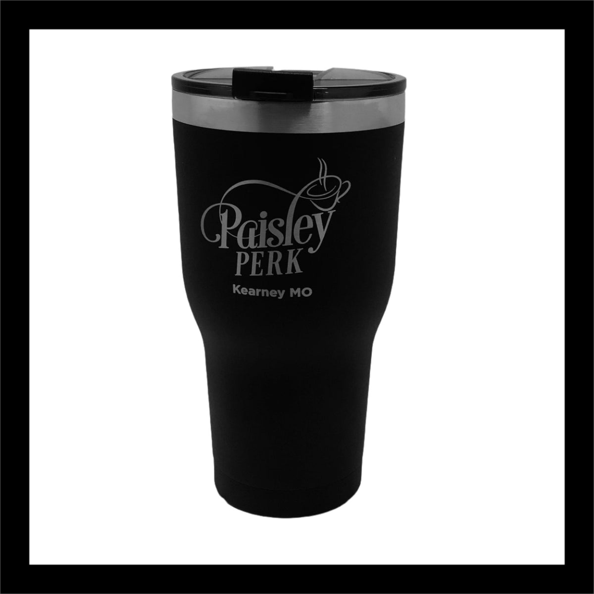 Paisley Perk RTIC Insulated Coffee Tumbler 20 oz - Black