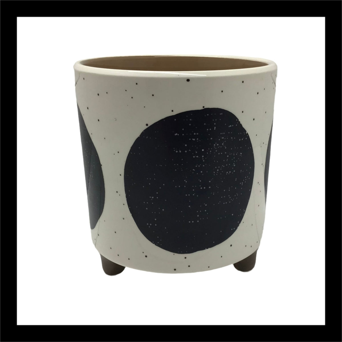 6-Inch Black and White Modern Plant Pot – Minimalist Ceramic Planter