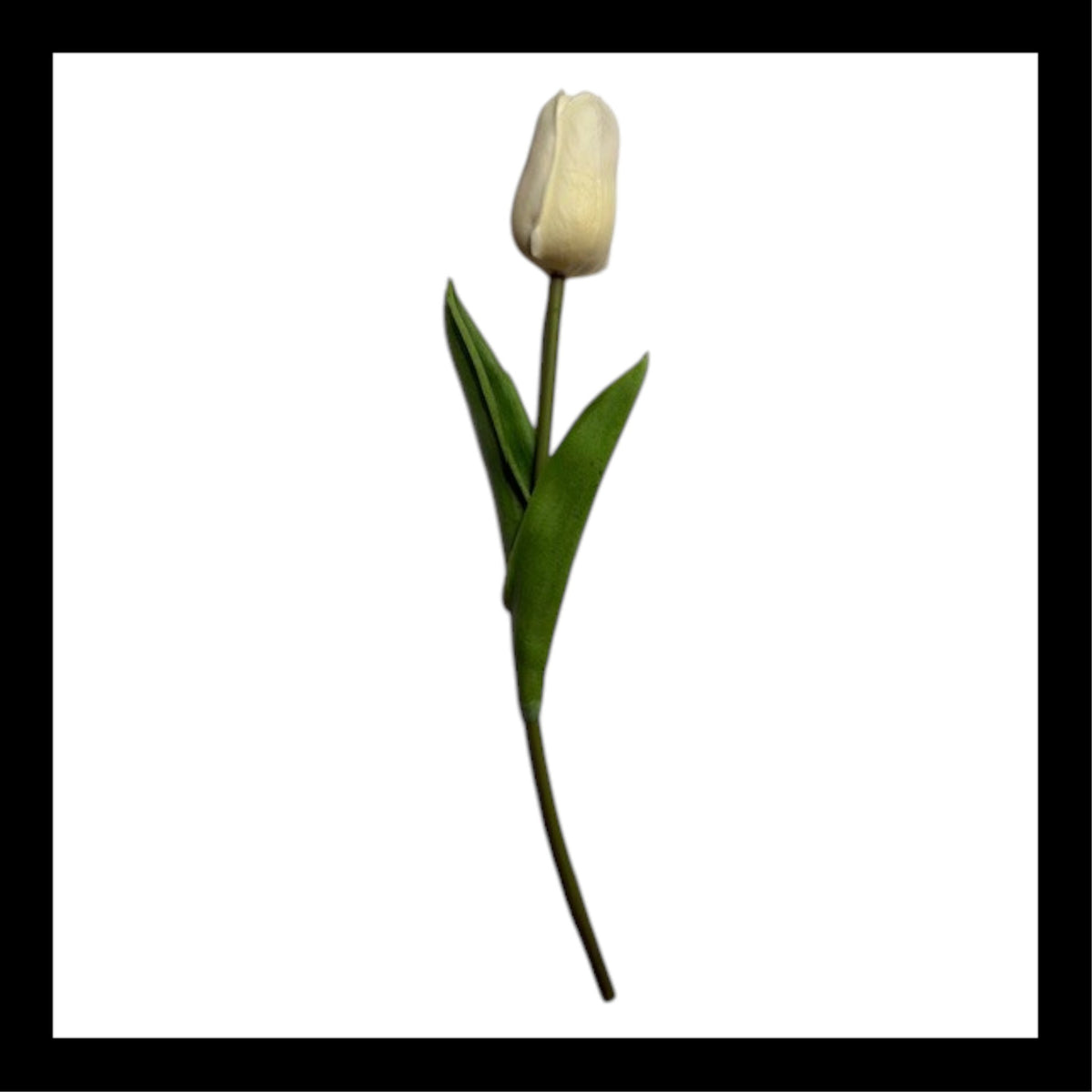 A single real touch peach tulip featuring a delicate peach-toned bloom, realistic green stem, and lifelike leaves, perfect for floral arrangements or home decor accents.


