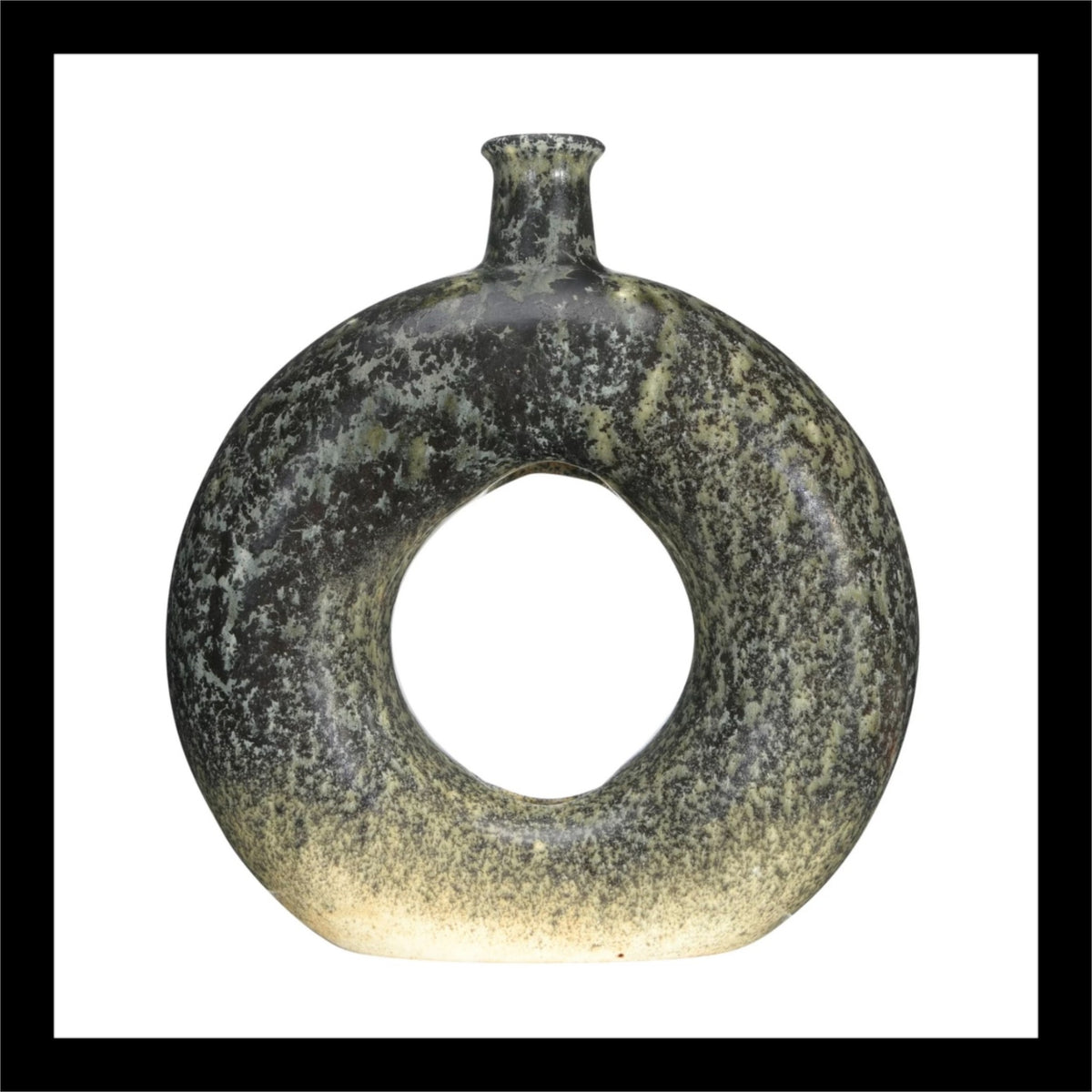 Modern Circle Stoneware Vase – Artistic Home Accent