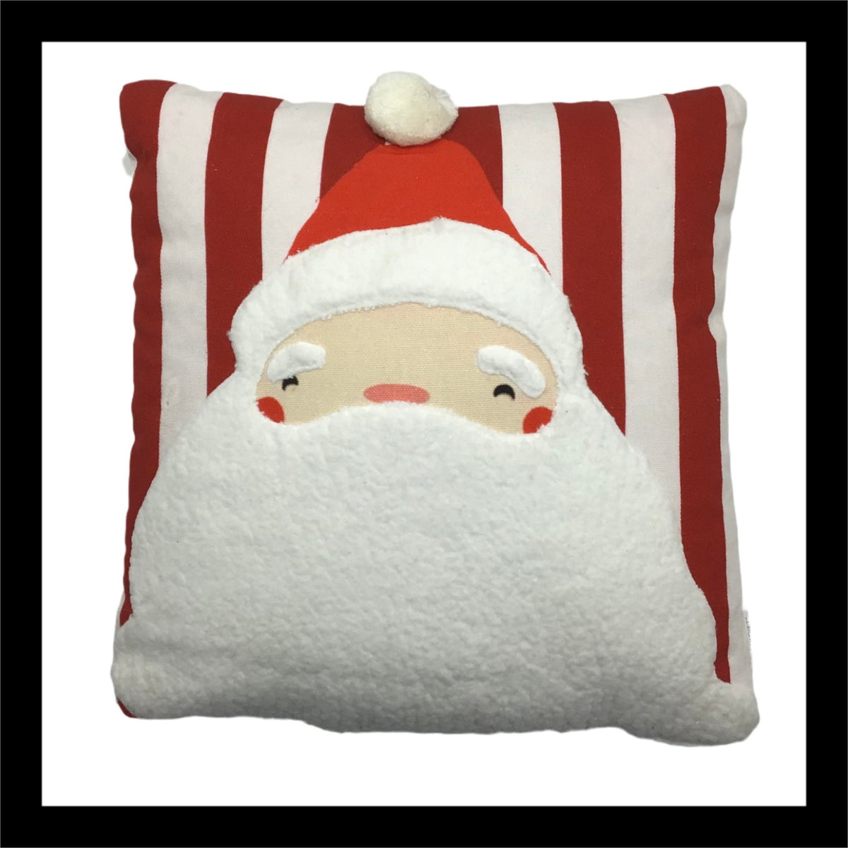 Woven Santa Pillow – Festive 3D Santa Throw Cushion for Holiday Decor