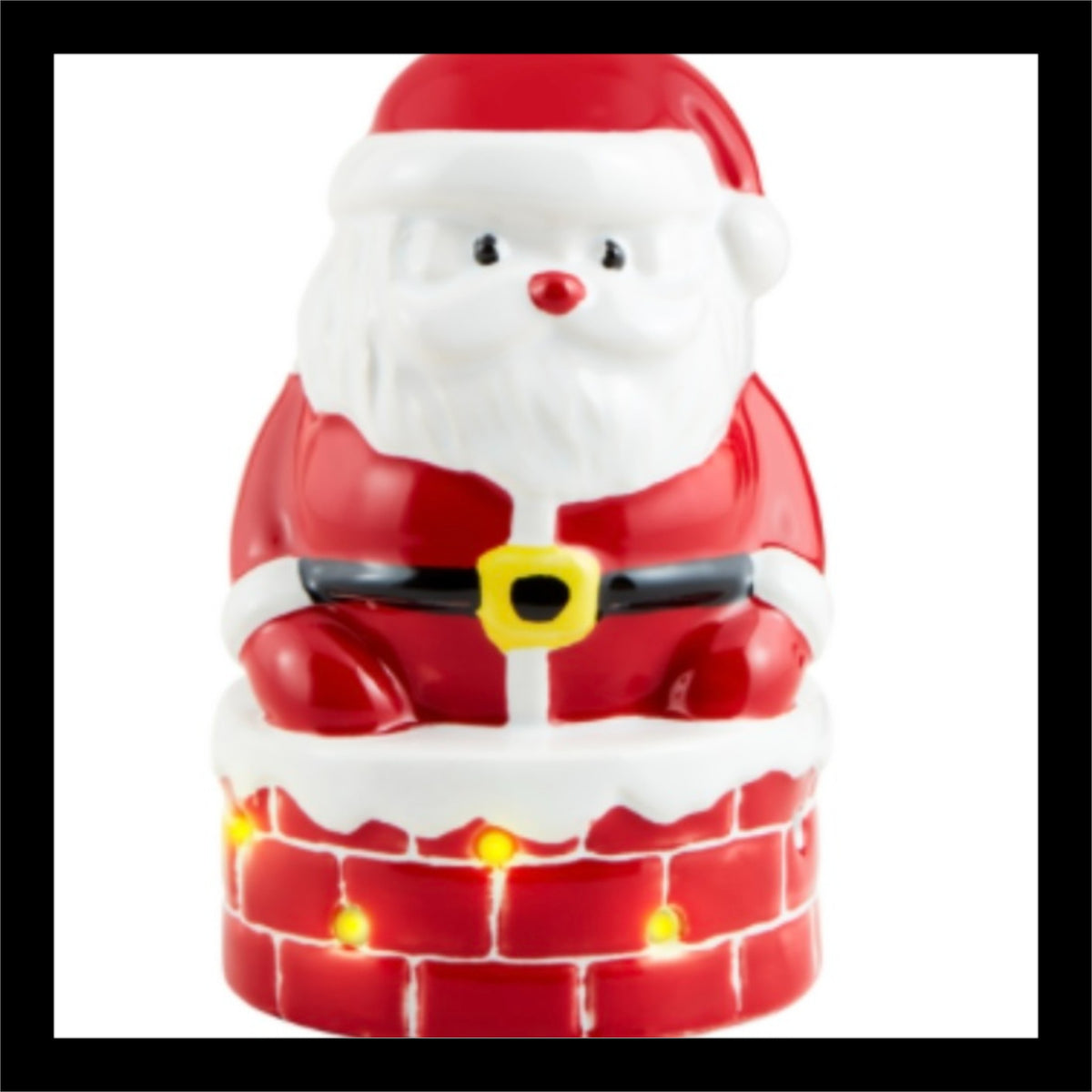 Santa Chimney Sitter – Light-Up Ceramic Christmas Decor